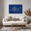 Blue Arabic Calligraphy Surah Al Baqarah Canvas Wall Art Printed