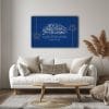 Blue Islamic Calligraphy Surah Al-Naml Canvas Wall Art Printed